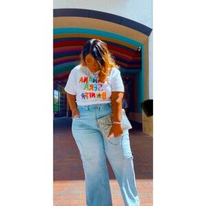 AE Dreamy Drape Stretch Super High-Waisted Cargo Baggy Wide-Leg Jeans